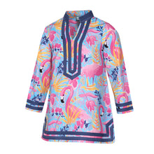 Load image into Gallery viewer, Flock Party Long Sleeve Cabana Cover-Up