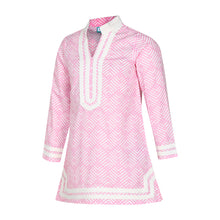 Load image into Gallery viewer, Dotted Chevron Long Sleeve Cabana Cover-Up