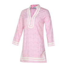 Load image into Gallery viewer, Dotted Chevron Long Sleeve Cabana Cover-Up