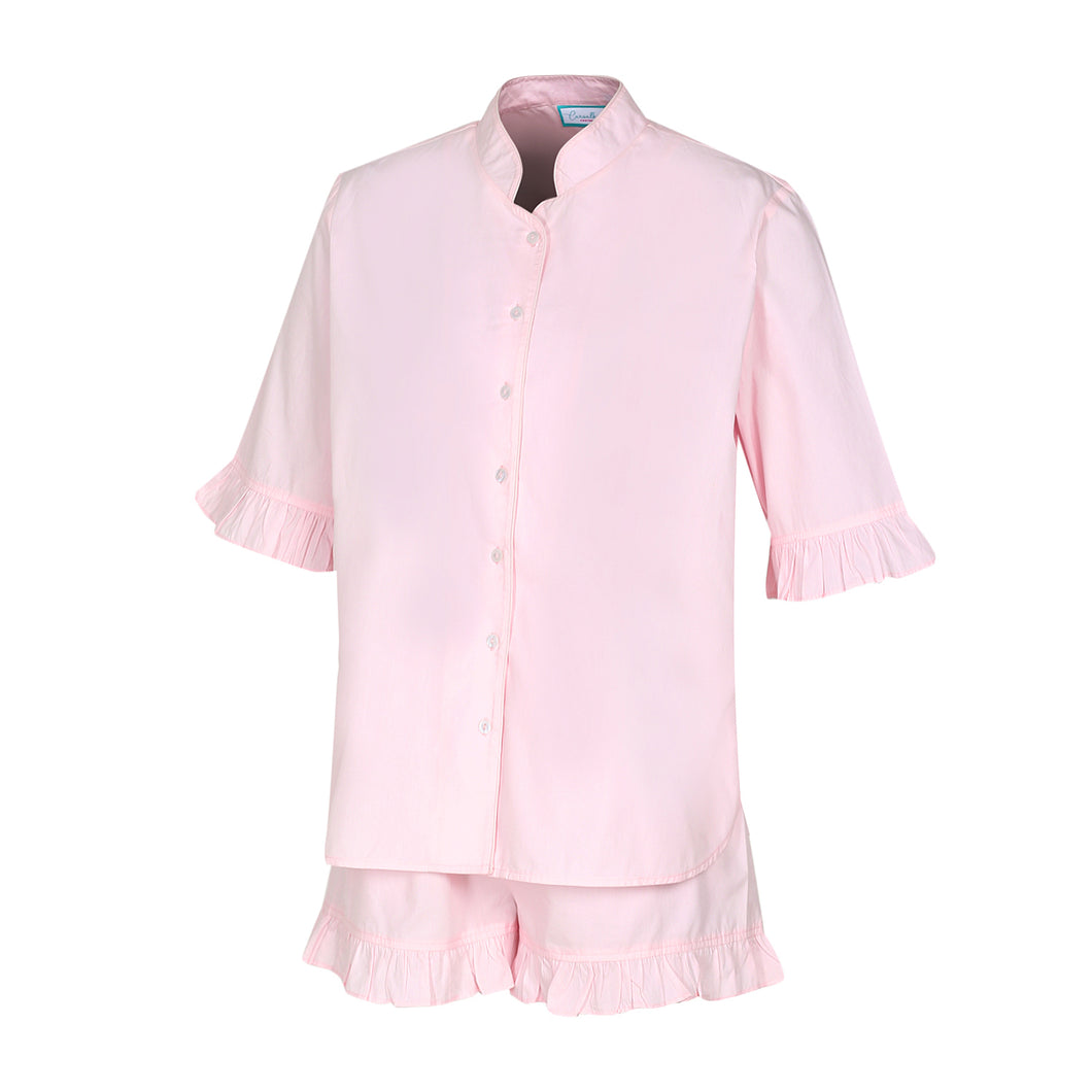 Mandarin Collar Sleeper Set, Girls