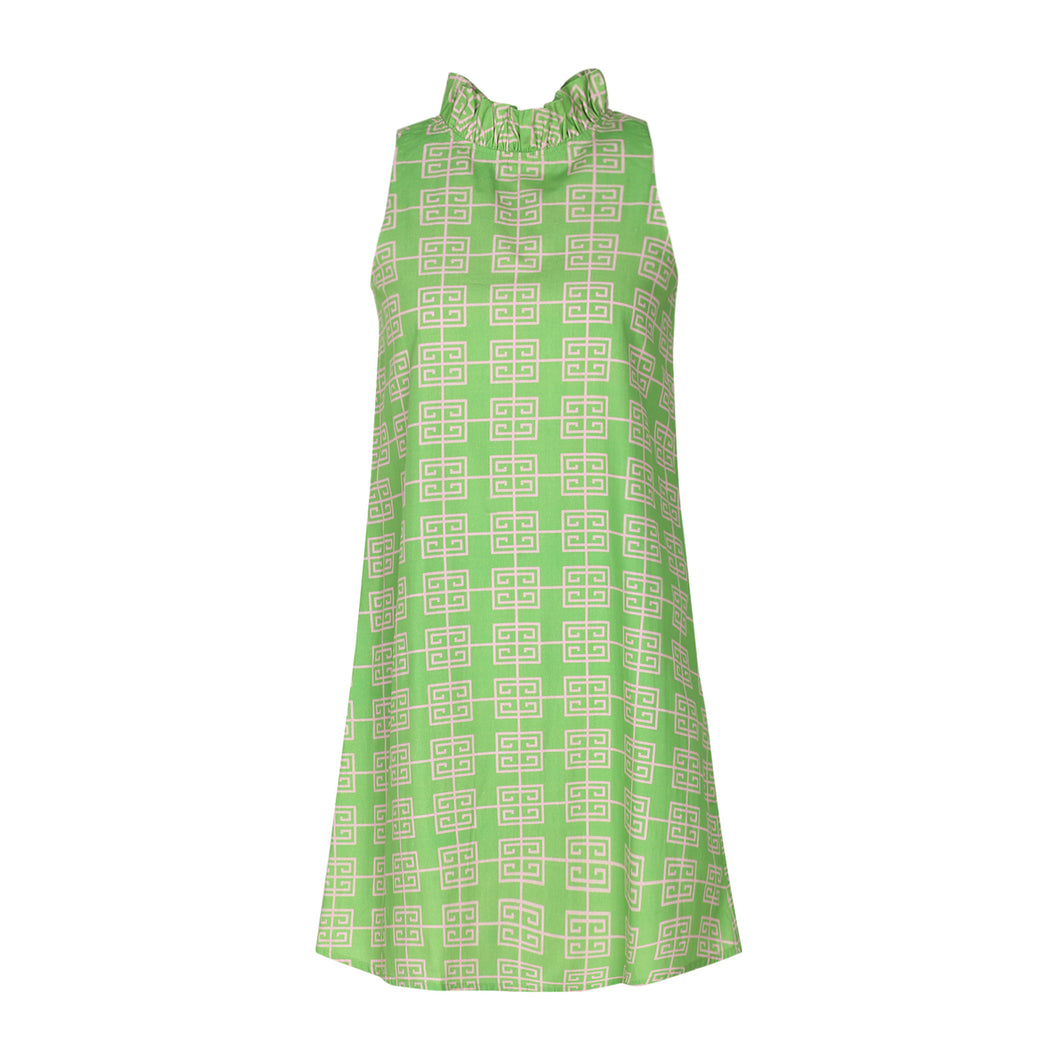 Chic N Greek Yuliia Swing Dress, Green and Pink