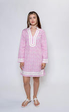 Load image into Gallery viewer, Dotted Chevron Long Sleeve Cabana Cover-Up
